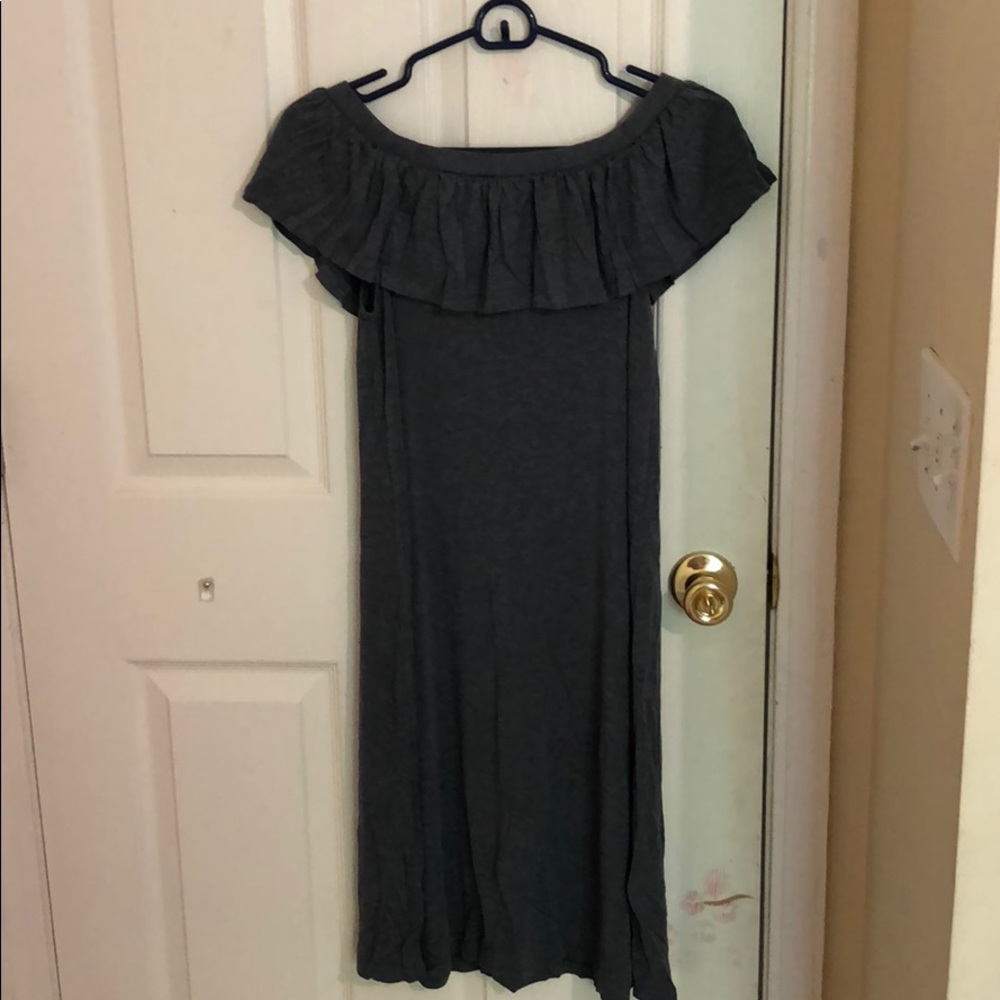 Off the shoulder blue/ grey dress
